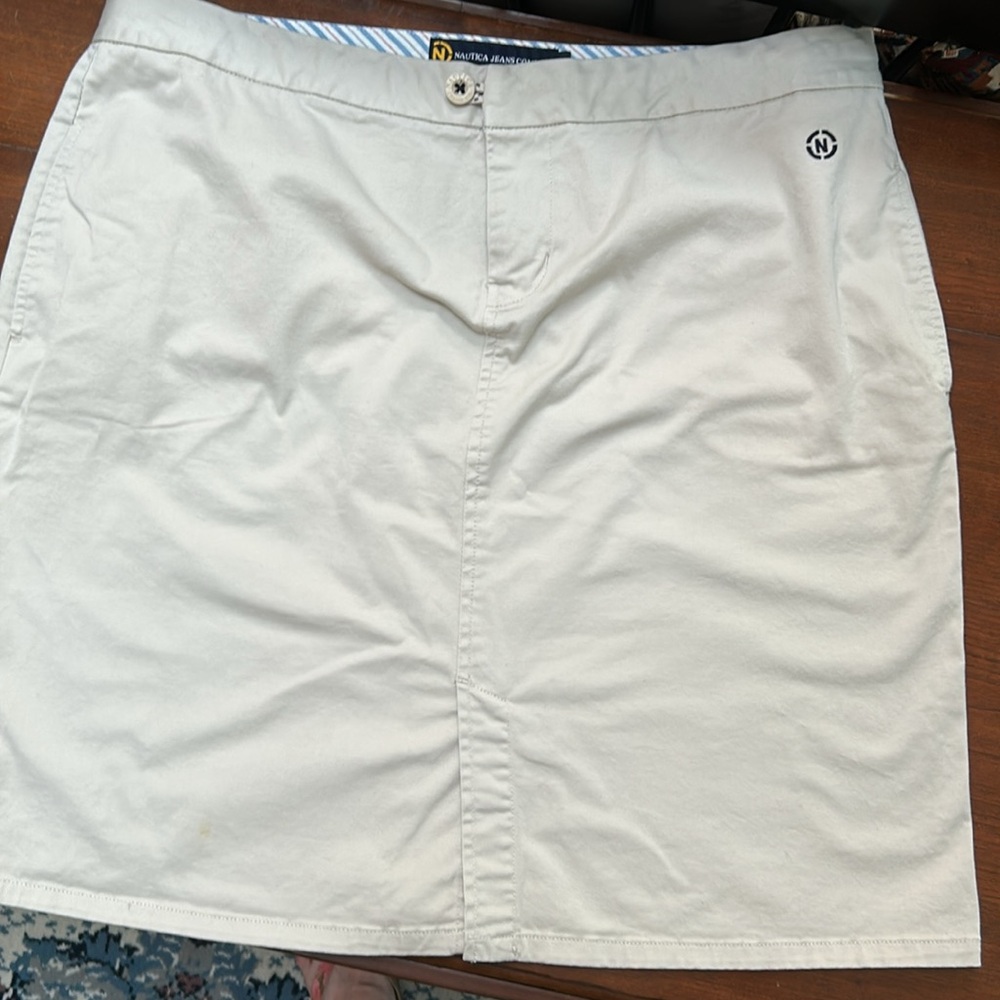 Nautica Jeans Khaki Beige knee length Casual Skirt